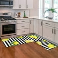 thumbnail image 3 of Lemon Kitchen Mat Set of 2 Piece Non-Slip Rubber Backing Washable Kitchen Rugs and Mats for Floor Kitchen Rug Runner Lemon Decor Black, 3 of 5