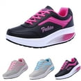 thumbnail image 2 of XIMIN Women's Walking Toning Platform Shoes Soft Comfy Running Shoe Fashion Lace up Rocker Shoes with Arch Support Sneakers Casual Lightweight Tennis Sneaker, 2 of 9