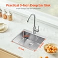 thumbnail image 2 of VEVOR 25" Kitchen Sink Top Mount Single Bowl Drop-In Basin Stainless Steel Bar, 2 of 9