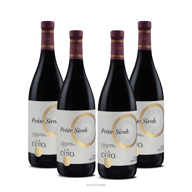 Vino Tinto Petite Sirah L. A. Cetto 750ml Paquete de 4 Botellas
