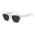 thumbnail image 2 of Womens Futuristic Squared Flat Top Cat Eye Goth Retro Mod Sunglasses White Black, 2 of 3