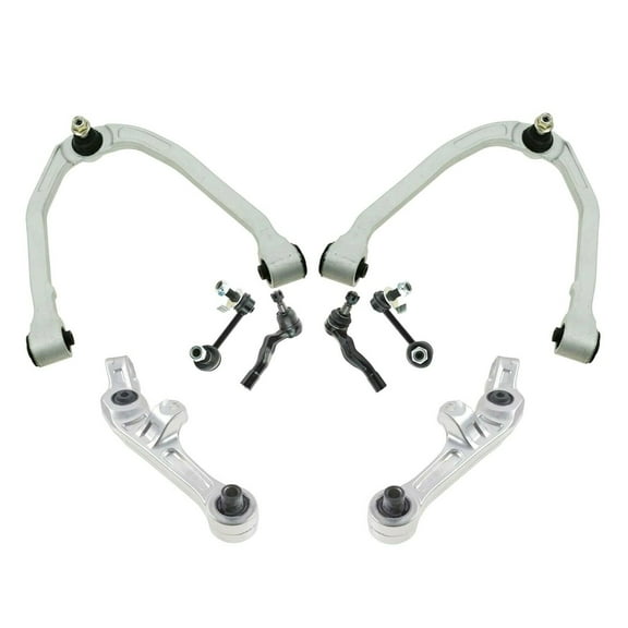 8 Pc Front Upper & Lower Control Arms Outer Tie Rod Ends & Sway Bar Links Complete Suspension Kit Fits select: 2003-2007 INFINITI G35, 2003-2009 NISSAN 350Z