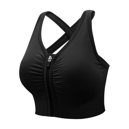 CAICJ98 Lingerie for Women Sports Bras for Women High Support L Bust Racerback Workout Running Sports Bra for Plus Size Full Support Black M