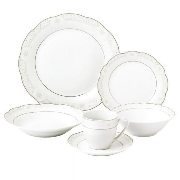 24 Piece Wavy Dinnerware & Porcelain - Service for 4 - Atara