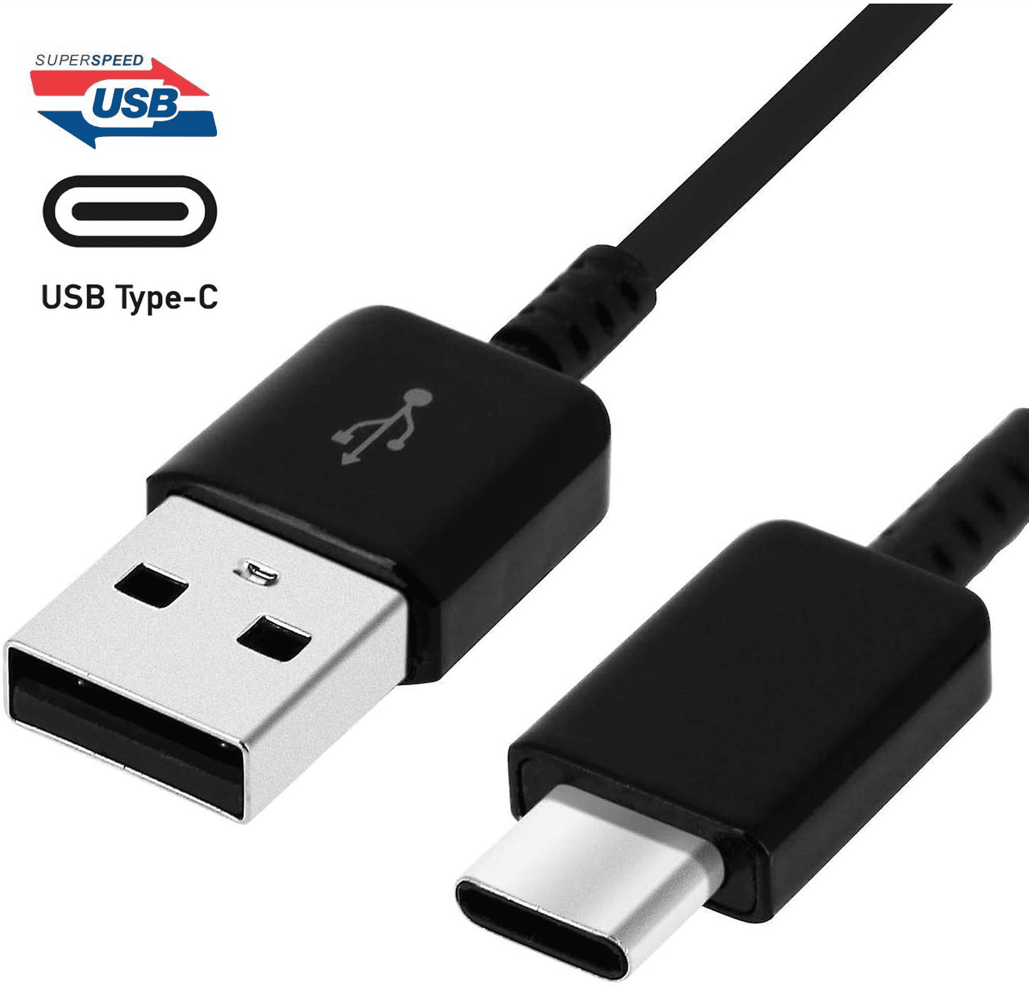 BLACK / 3Mt Original Xperia XA1 10FT USB to Type-C Charging and Transfer Cable. 