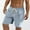Blue, variant on Men's Peach Skin Suede Cargo Shorts Fashion Solid Sports Short Sweatpants Summer Casual Elastic Waist Short Pants