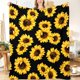 thumbnail image 1 of LHSHID Sunflower Floral Fleece Flannel Throw Blanket Sunflower Gifts for Women Lightweight Plush for Couch Bed Sofa Car Living Room 50"x60", 1 of 8