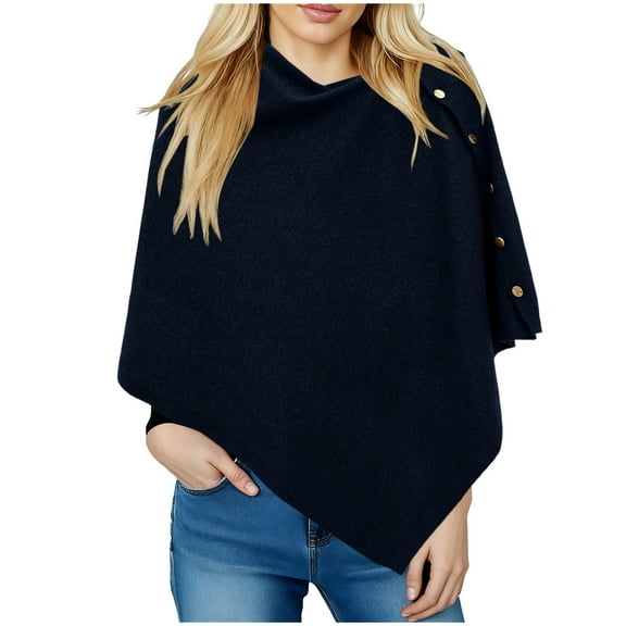 Ailaofu Women's Versatile Knitted Shawls Scarf Poncho Sweater with Buttons Lightweight Spring Summer Fall Wraps