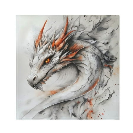 

Napkin Satin Napkin 20*20Inchx6 Kitchen Towel Dinner Plate Towel Decorative Towel Napkin Tea Towel Suitable For Kitchen Table Painting Dragon