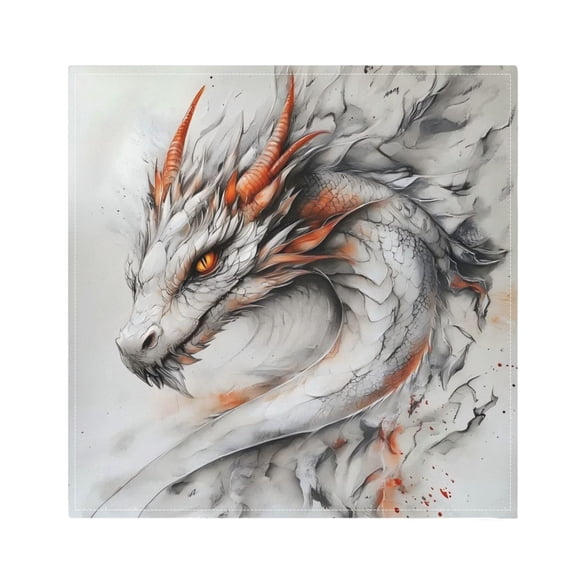Napkin Satin Napkin 20*20Inchx1 Kitchen Towel Dinner Plate Towel Decorative Towel Napkin Tea Towel Suitable For Kitchen Table Painting Dragon