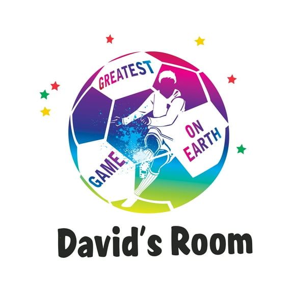 Personalized Name Sports Wall Decal Greatest Game on Earth Football Custom Name Bedroom Wall Decal for boys and girls Football Game, Greatest, On Earth Themed Kids Room Decal - Size: 40 In x 40 In