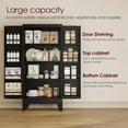 thumbnail image 3 of 51" Kitchen Pantry Storage Cabinet, Freestanding Food Pantry with Doors & Adjustable Shelves, Freestanding Cabinet for Kitchen, Dining Room & Craft Room (White), 3 of 13