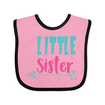 

Inktastic Little Sister Younger Sister Arrow Sibling Gift Baby Girl Bib