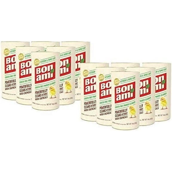 BON AMI Powder Cleanser for Kitchens & Bathrooms - All types of Surfaces, Cleans Grime & Dirt, Polishes Surfaces, Absorbs Odors (12 Pack)