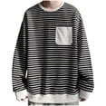 thumbnail image 2 of Blusas y camisas de manga larga y cuello redondo para hombre, blusas informales con estampado y bolsillo, blusas de manga larga y cuello redondo, blusas de poliéster para hombre, 2 of 8