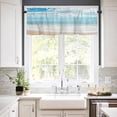 thumbnail image 2 of Summer Beach Valances for Windows Farmhouse Kitchen Curtains Valances Rod Pocket Valance Curtains for Kitchen Windows Ocean Waves Coastal Blue Window Valances for Bathroom Bedroom 60"x18", 2 of 6