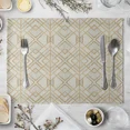 thumbnail image 7 of 2024 Placemat Colorful Geometric Aesthetic Patterns Cotton Linen Fabric Table Mats Family Dinner Tableware Kitchen Table Mat, 7 of 7