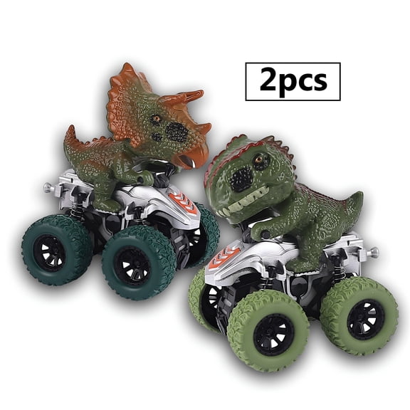 BESTSKY 2Pcs Dinosaur Toys for 2 3 4 5 Year Old Boys Gifts, Pull Back Vehicles Toys Monster Truck for Toddler Boys Toys Age 2-4-6, Dinosaur Toys for Kids 3-5 Year Old Boy Christmas Birthday Gifts