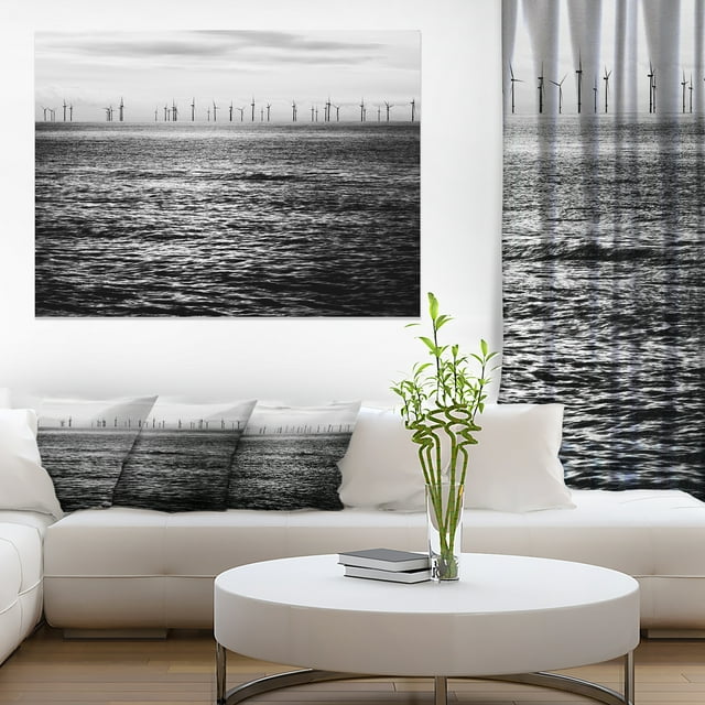 Éoliennes Noir et Blanc - Toile d'Art Paysager