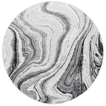 SAFAVIEH Amelia Jerrod Abstract Marble Area Rug, Grey/Gold, 6'7" x 6'7" Round