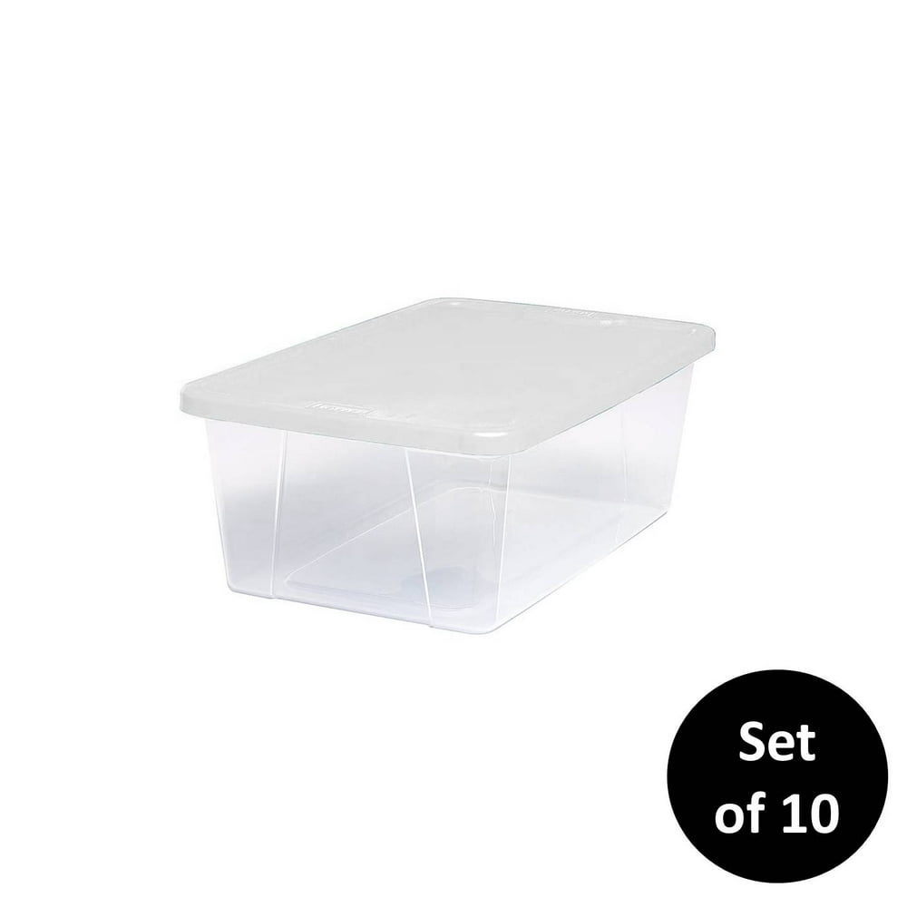 Homz Snaplock® 6 Quart Clear Storage Container with White Lid, Set of