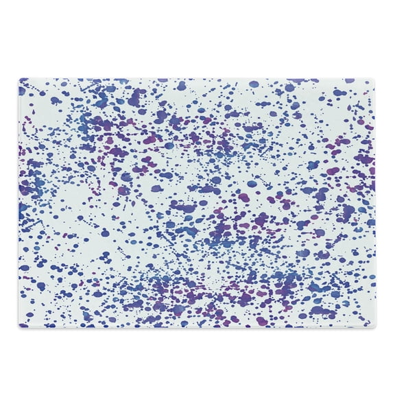 Abstract Cutting Board, Splattered Paint Drops on Plain Background Watercolor Pattern Grunge Effect, Decorative Tempered Glass Cutting and Serving Board, Large Size, Multicolor, by Ambesonne
