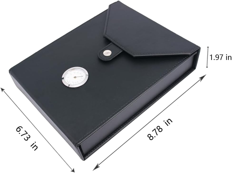 Elegant 5-10 Capacity Brown Leather Cedar Wood Lined Portable Travel Cigar Humidor Case with Humidifier