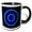 Black/White, variant on 3drose, Monogram Letter O Abstract Neon Blue Lit Shining Illuminated, 11oz Magic Transforming Mug