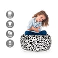 thumbnail image 2 of Black and White Storage Toy Bag Chair, Big and Small Dots Black Color Spots Graphic Simplistic Bubbles Pattern, Stuffed Animal Organizer Washable Bag, Small Size, Black White, by Ambesonne, 2 of 3