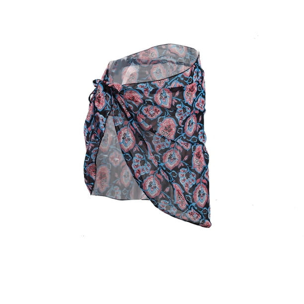 Sonducket Sarong Coverups Traje de baño Wrap Traje de baño Protección solar Ropa de gasa con corbata abierta ajustable Traje de baño Traje de baño flor azul