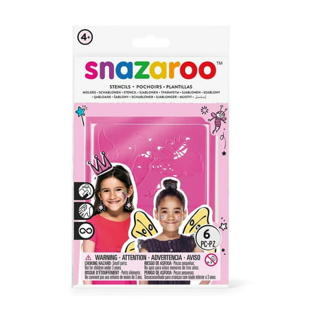 Face Paint Stencils - Girls Fantasy, Set of 6, Easy to use By Snazaroo