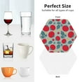 thumbnail image 6 of Honeii Tomato print Leather Coaster Set of 4, ideal for safeguarding your furniture from drinks spills and effortless cleanup-Hexagon, 6 of 6