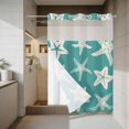 thumbnail image 4 of Turquoise Starfish Coastal No Hook Shower Curtain with Snap in Liner, Waterproof Fabric Shower Curtains, Nautical Summer Ocean Abstract Art Shower Curtain Set Top See Through for Bathroom 72"x84", 4 of 8