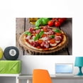 thumbnail image 1 of Pizza with Mozzarella and Wall Mural by Wallmonkeys Peel and Stick Graphic (36 in W x 24 in H) WM279837, 1 of 4