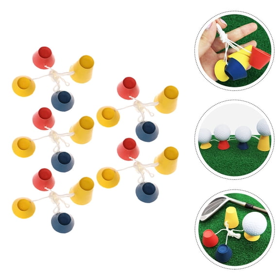 FENGGUIQU Rubber Golf Tees with Assorted Colors, 5 Sets of Golf Holders for Sports and Practice