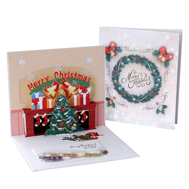 Tarjetas emergentes de felices fiestas: felicitaciones navideñas en 3D hechas a mano, notas de Feliz Navidad, regalos para amigos y familiares