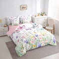 thumbnail image 2 of Erosebridal Chic Butterfly Twin Bedding Sets for Girls, Colorful Flower Bedding Comforter Set, Pink Reversible, 7pcs, 2 of 5