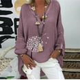 thumbnail image 2 of asdoklhq Long Sleeve T Shirts for Women,Plus Size Women Casual Long Sleeve Floral Print Loose V-neck Shirt Blouse Top, 2 of 5