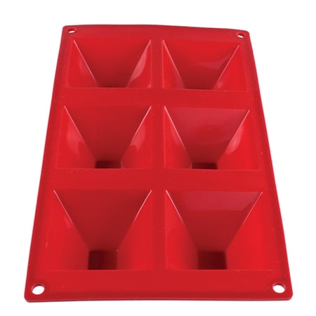 Excellante 3 Oz Pyramid High Heat Silicone Baking Mold 6 Cavities Comes In Each