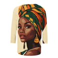 thumbnail image 5 of Brnmxoke Women's 2024 Fashion Plus Size Tops 3/4 Sleeve Black History T-Shirts Crewneck African American Melanin Basic Business Tees Blouses Multicolor,XXL, 5 of 5