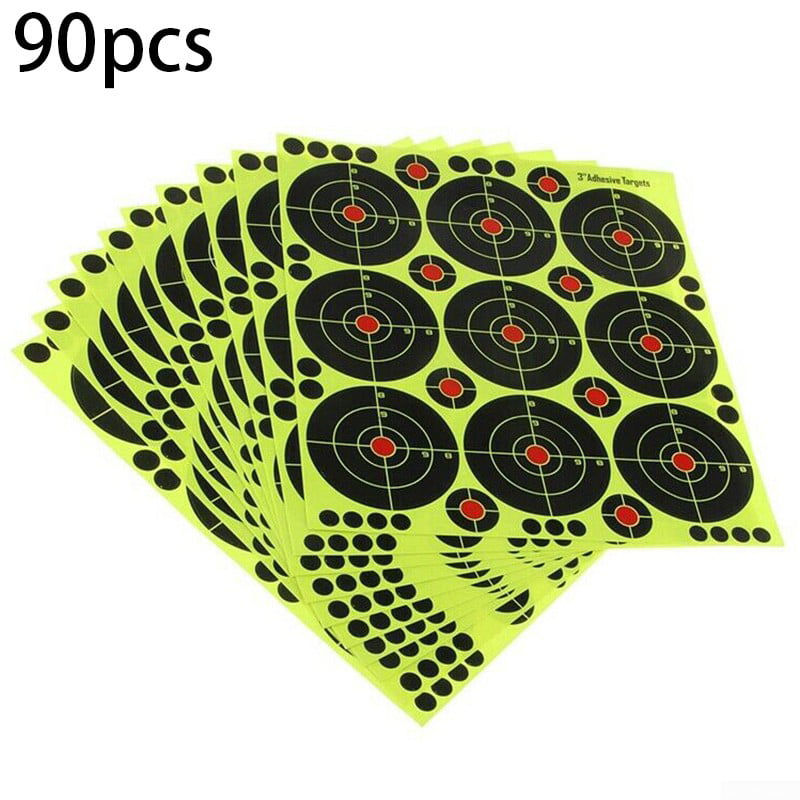 90pcs Shooting Paper Target 3" Splatter Self-Adhesive Stickers with Patches 