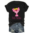 thumbnail image 2 of T-Shirt Graphique Panthère Rose pour Femmes - Col Rond Décontracté, Manches Courtes, Haut en Tricot de Coton avec Imprimé "Panthère Rose" et Design de Personnage de Dessin Animé, 2 of 8