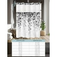 thumbnail image 6 of No Hook Cloth Fabric Shower Curtain with Snap in Liner, Grey Eucalyptus Waterproof Shower Curtains Set with See Through Top Window, Spring Botanical Weeping Plant Aesthetic Bath Curtains 66"x72", 6 of 6