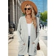 thumbnail image 6 of Women'S 2025 Fall Fashion Cardigan Soft Knit Cardigan for Women Long Sleeve Open Front Coat with Pockets Light gray S, 6 of 9