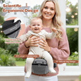 thumbnail image 6 of Baby Carrier with Hip Seat Convertible Soft and Cool Baby Carrier 4-Position for Child, Black, 6 of 8