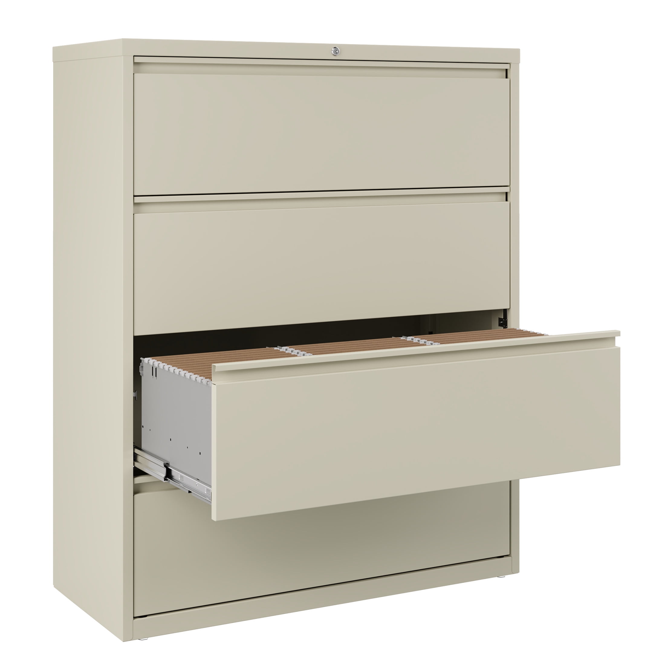 Hirsh 42 inch Wide 4 Drawer Metal Lateral File Cabinet for Home and Office, Holds Letter, Legal and A4 Hanging Folders, Putty