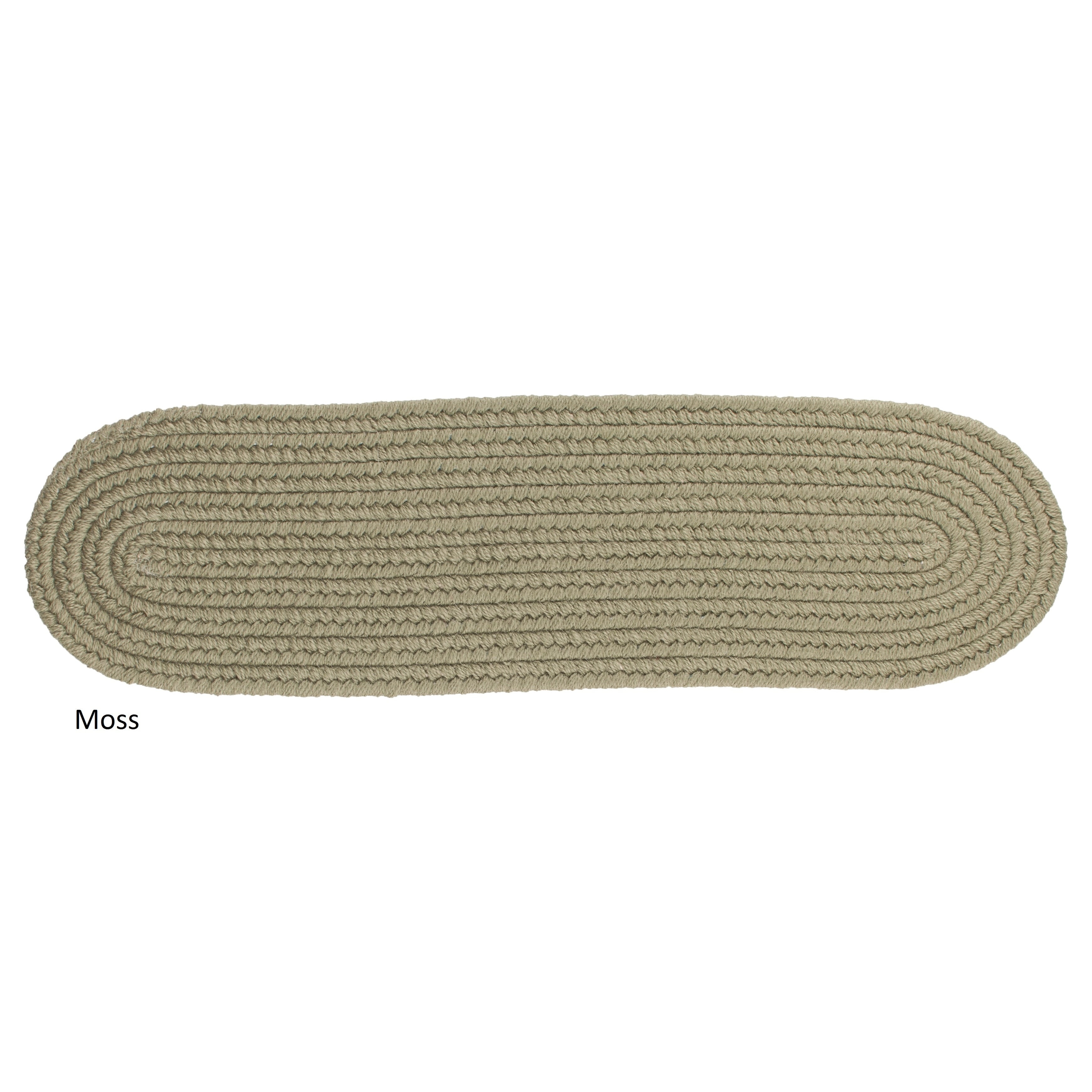 Rhody Rug Woolux Wool Braided Reversible Stair Treads (Set of 4) 8" x