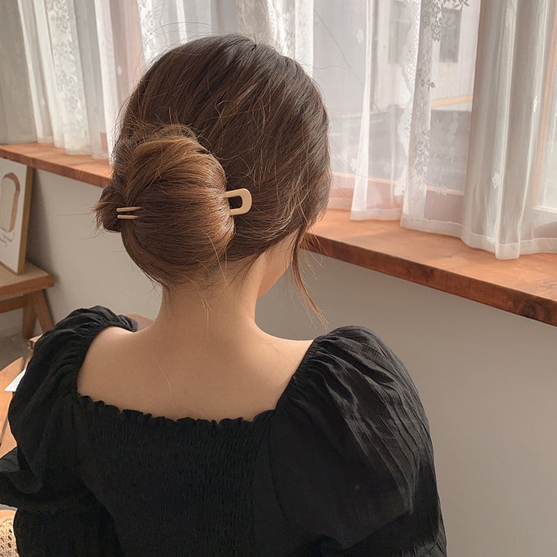 Fashion Candy Color Hair Sticks for Women Shell Hair Clip Pins Minimalist Elegant U Shape Girls Hairpins Hair Bun Maker Headwear