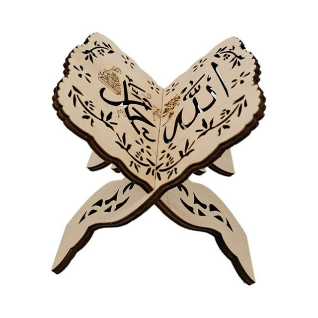 CAIROYAR Estantería de madera para libros islámicos Eid Al-Fitr, marco de la Biblia, soporte para libros del Corán sagrado Kuran Rehal, decoración de almacenamiento W0P6 Qu Islam