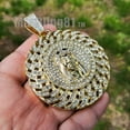 thumbnail image 6 of ICED GOLD PLATED LARGE JESUS MEDAL CZ PENDANT & 8mm 24" ROPE CHAIN NECKLACE, 6 of 8